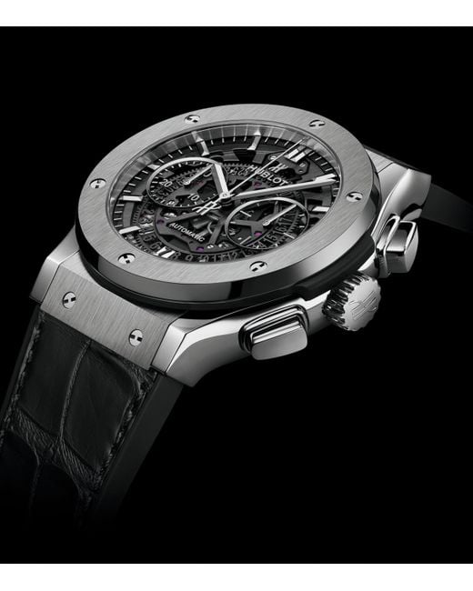 Hublot Gray Ceramic Classic Fusion Aerofusion Chronograph Watch for men