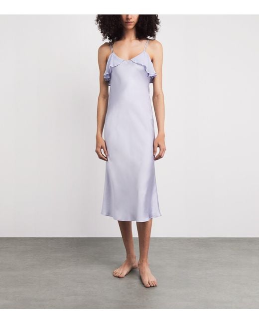 Manitu Purple Mulberry Silk Aurora Midi Slip Dress