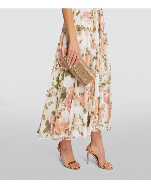 Judith Leiber Natural Satin Crystal-Embellished Perry Clutch Bag