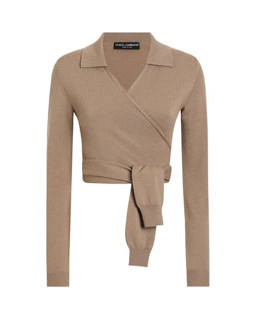 Dolce & Gabbana Natural Cashmere Wrap Cardigan