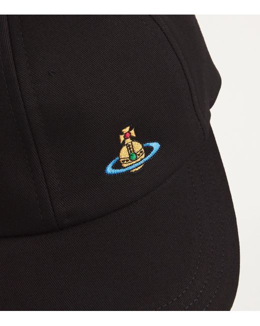 Vivienne Westwood Black Cotton Orb Baseball Cap for men