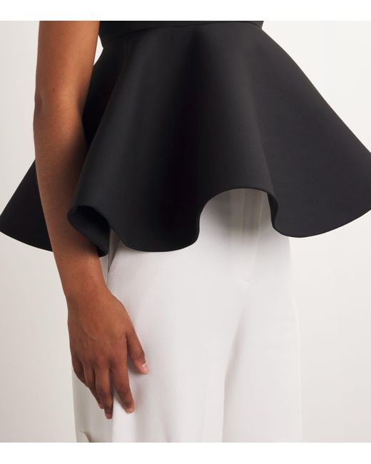 Jacquemus Black Virgin Wool-Silk Spalla Peplum Top