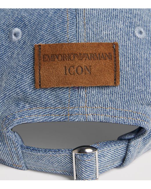 Emporio Armani Blue Denim Icon Baseball Cap for men