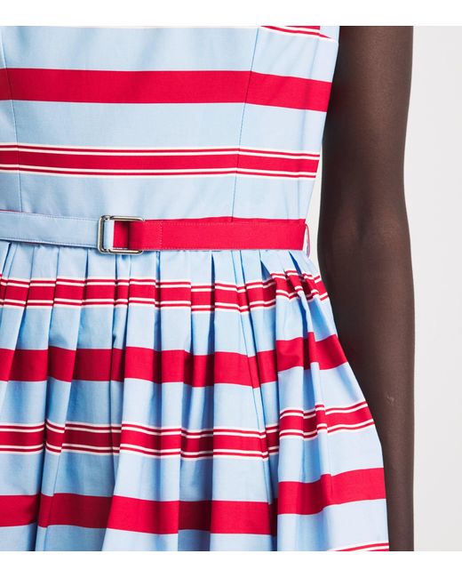 Emilia Wickstead Purple Cotton Stripe Eglatine Dress