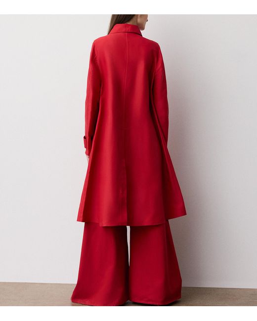 Ralph Lauren Red Silk-Blend Raquel Trench Coat