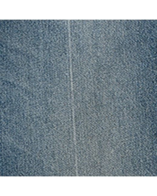 McQueen Blue Foldover-Waist Flared Jeans