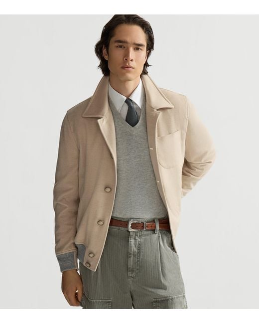 Brunello Cucinelli Natural Virgin Wool Shacket for men