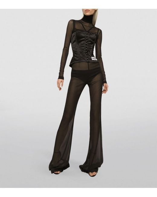 Dolce & Gabbana Black Satin Corset Top