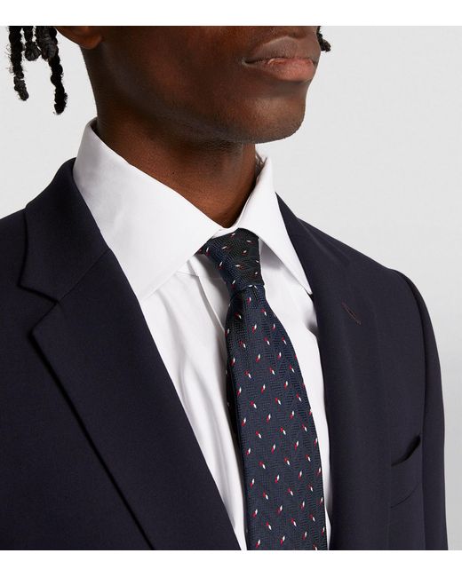 Emporio Armani Blue Silk Jacquard Woven Tie for men