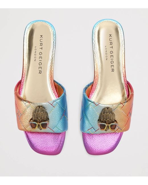 Kurt Geiger Pink Metallic Leather Kensington Sandals