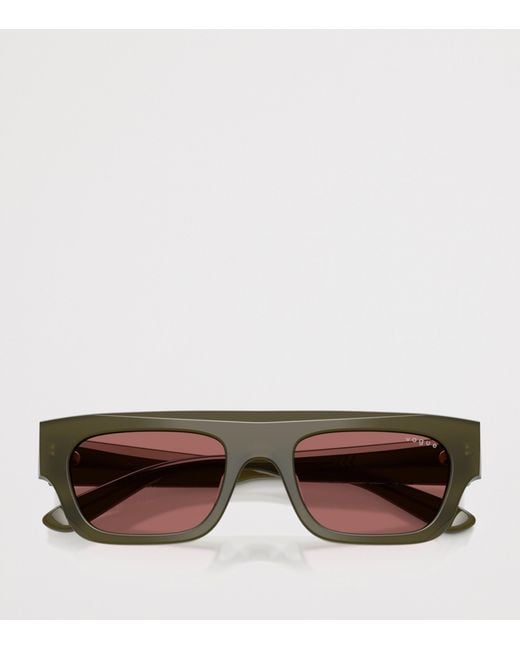 Vogue Green Rectangular Sunglasses