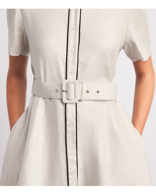Toccin White Linen-Blend Jean Midi Dress