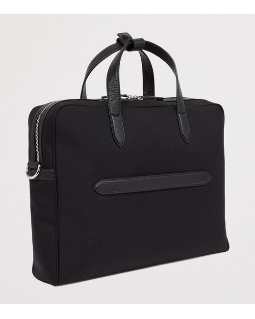 Smythson Black Slim Canvas Norton Briefcase for men
