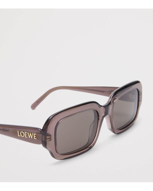 Loewe Gray Acetate Rectangular Slim Sunglasses