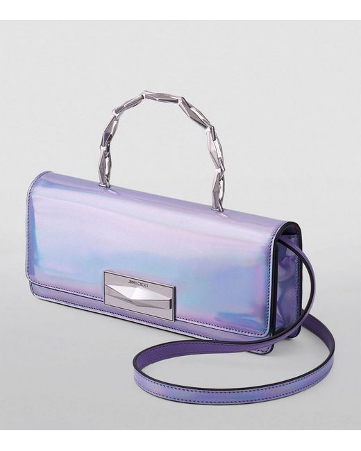 Jimmy Choo Purple Diamond Leather Top-handle Bag