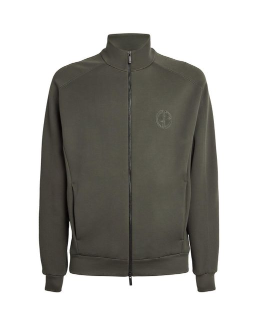 Giorgio Armani Green Ga Logo Zip-Up Jacket for men