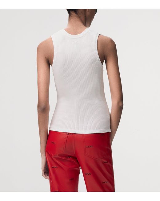 Loewe White Embellished Tank Top