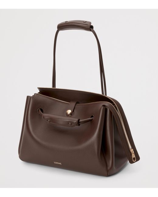 Loewe Brown Large Grained Leather Madrid Shoulder Bag