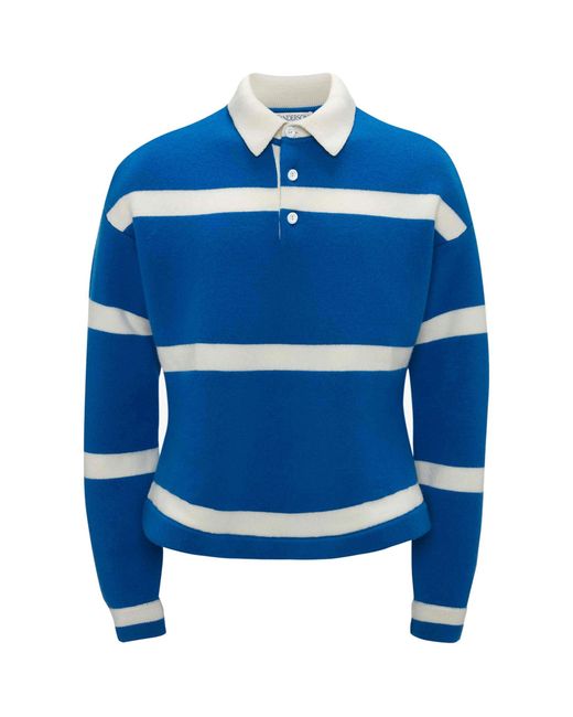 J.W. Anderson Blue Striped Polo Sweater for men