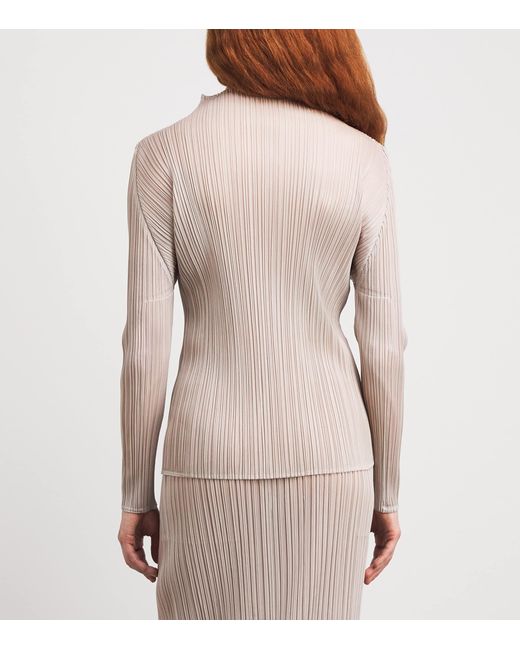Pleats Please Issey Miyake Pink Long-Sleeve New Colorful Basics 4 Top