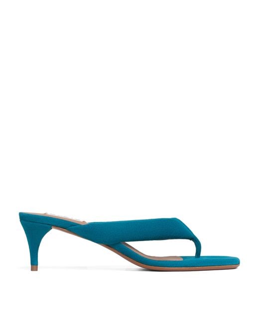 Alaïa Blue Suede Thong Mules 55
