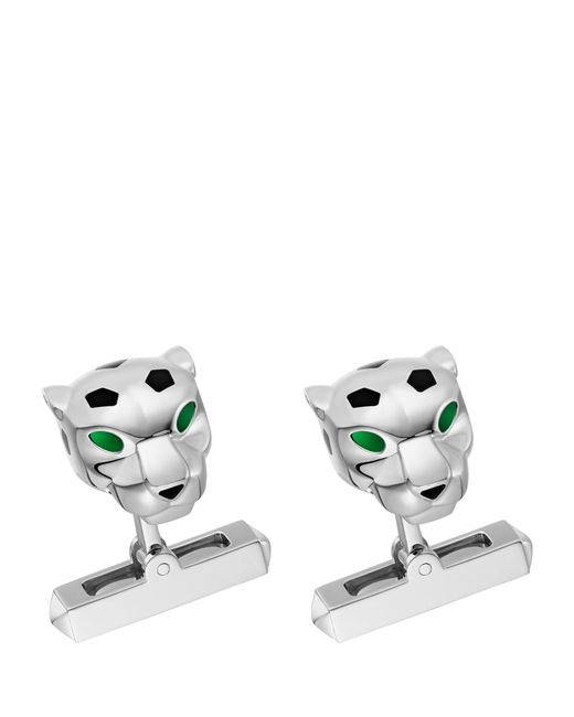 Cartier White Panthère De Cufflinks for men