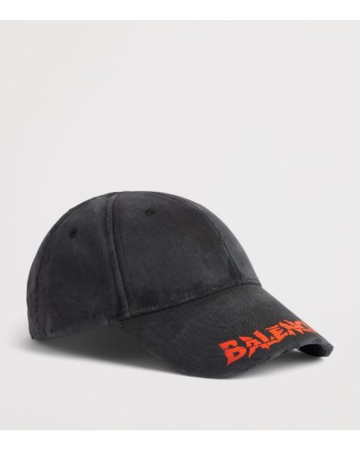 Balenciaga Gray Cotton Logo Cap for men