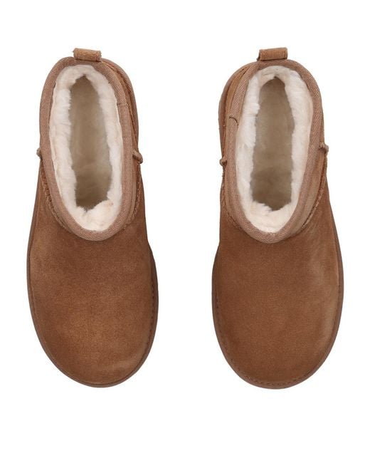 Ugg Brown Suede Classic Ultra Mini Platform Boots