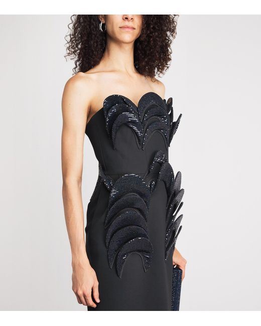 Maticevski Black Sequin Glint Midi Dress