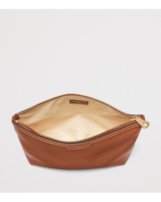 Aspinal Brown Leather Hudson Toiletry Bag