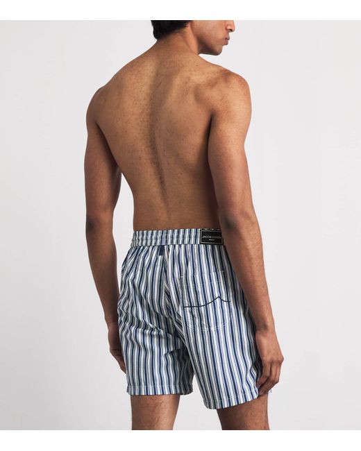 Jacob Cohen Blue Stripe Swim Shorts for men
