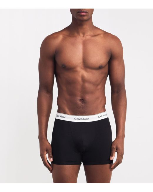 Calvin Klein White Cotton Stretch Icon Trunks for men