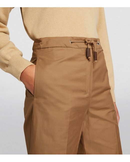 Max Mara Brown Wide-leg Drawstring Trousers