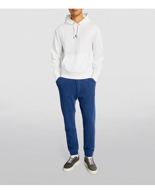 Polo Ralph Lauren Double Knit Polo Hoodie in White for Men | Lyst