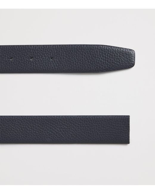 Giorgio Armani Blue Leather Reversible Belt Strap for men