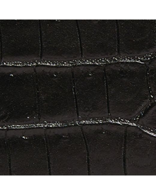 Saint Laurent Black Croc-Embossed Monogram Card Holder for men
