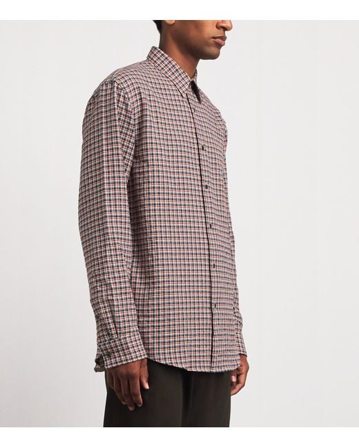Dries Van Noten Purple Flannel Check Shirt for men