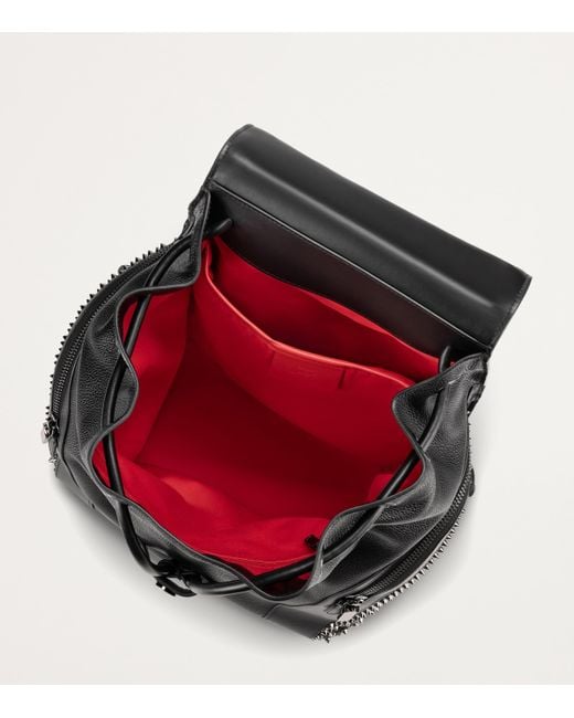 Christian Louboutin Black Funky Leather Backpack for men