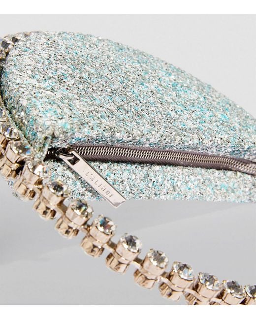 L'ALINGI Blue Glitter Embellished Eternity Clutch Bag