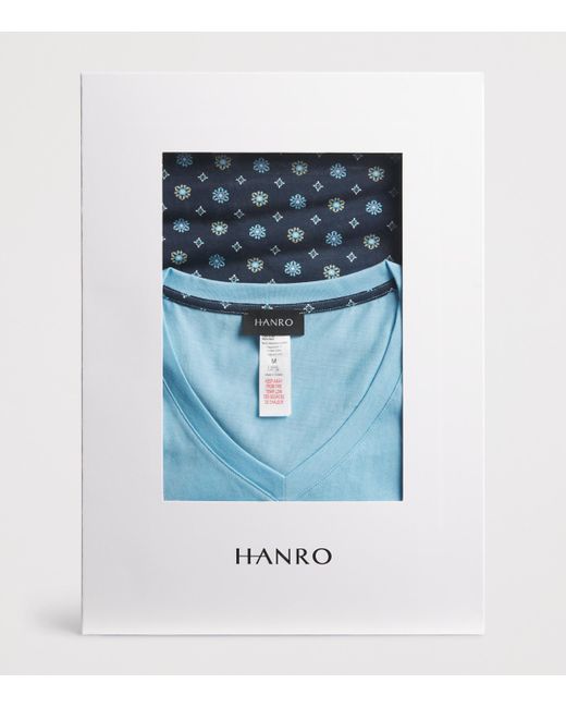 Hanro Blue Cotton Night & Day Pyjama Set for men