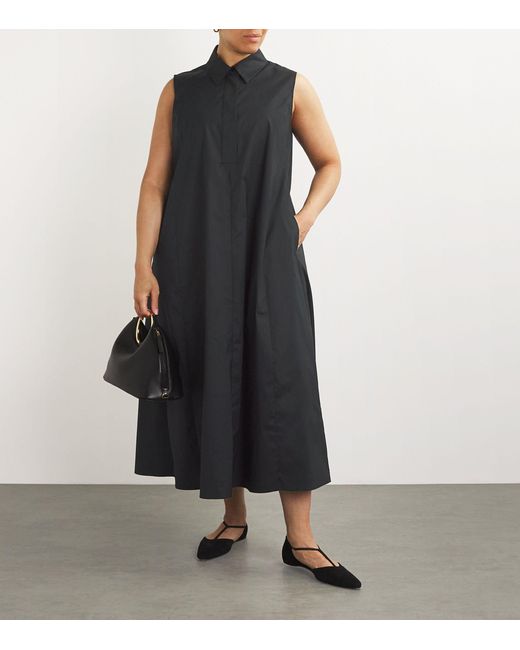 Marina Rinaldi Black Cotton Collared Dress