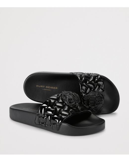 Kurt Geiger Black Meena Large Eagle Slides