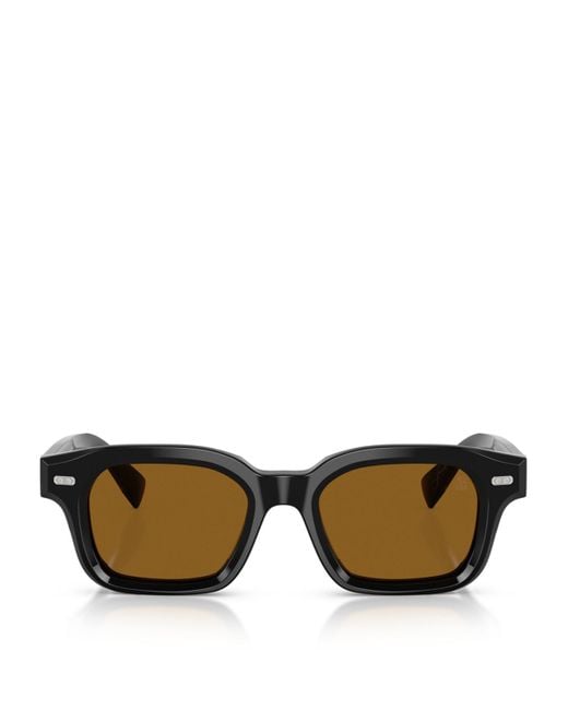 Brunello Cucinelli Brown Acetate Square Jared Sunglasses for men