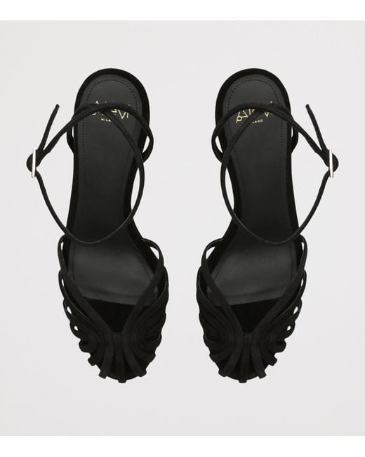 ALEVI Black Suede Blake Heeled Sandals 75
