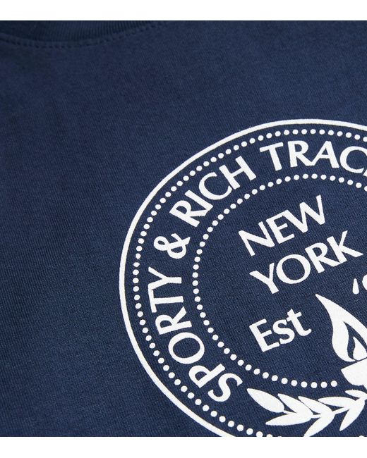 Sporty & Rich Blue Central Park Logo T-shirt