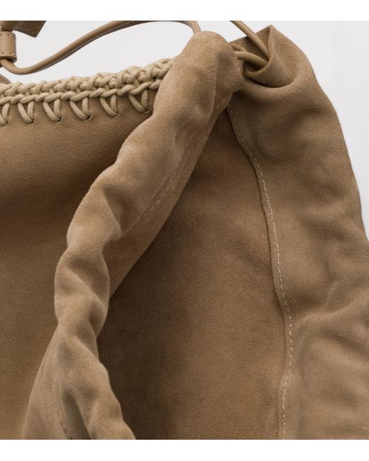 Prada Natural Suede Drawstring Wish Pouch