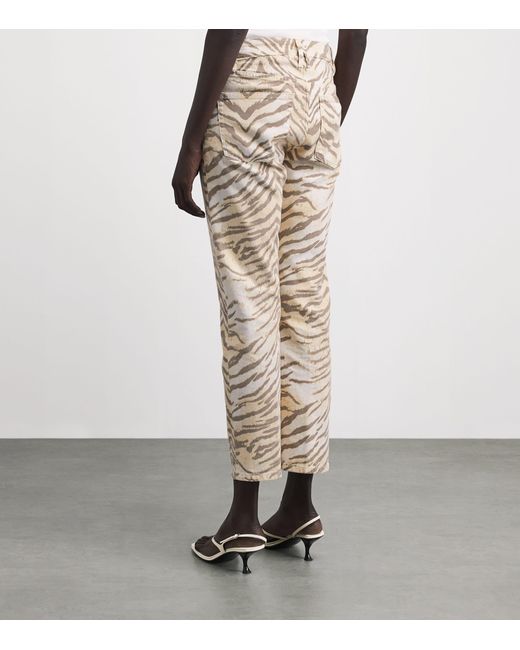 GOOD AMERICAN Natural Tiger Print Vintage Straight Jeans