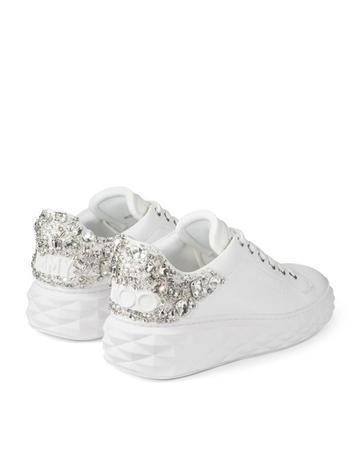 Jimmy Choo White Diamond Light Maxi Leather Sneakers