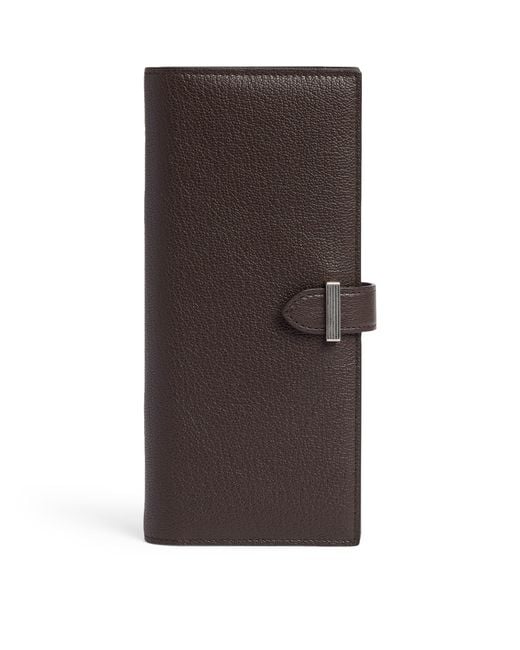 Dunhill Brown Long Capra Leather Alfred Wallet for men