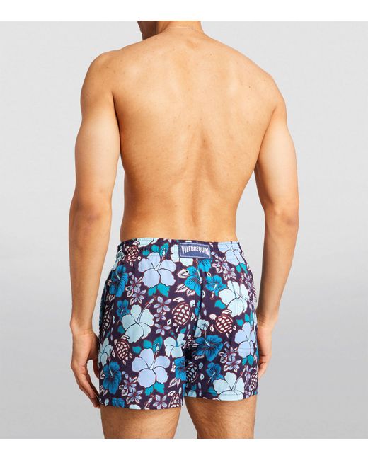 Vilebrequin Blue Floral Print Moorise Swim Shorts for men